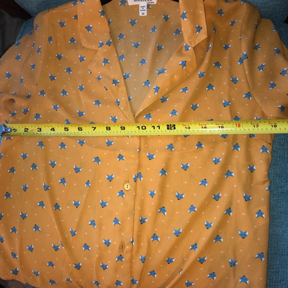 Vintage looking Fox Tie at waist Top - Size M - Picture 3 of 3